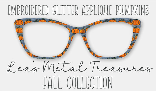 Embroidered Glitter Applique Pumpkins Eyewear Frame Toppers
