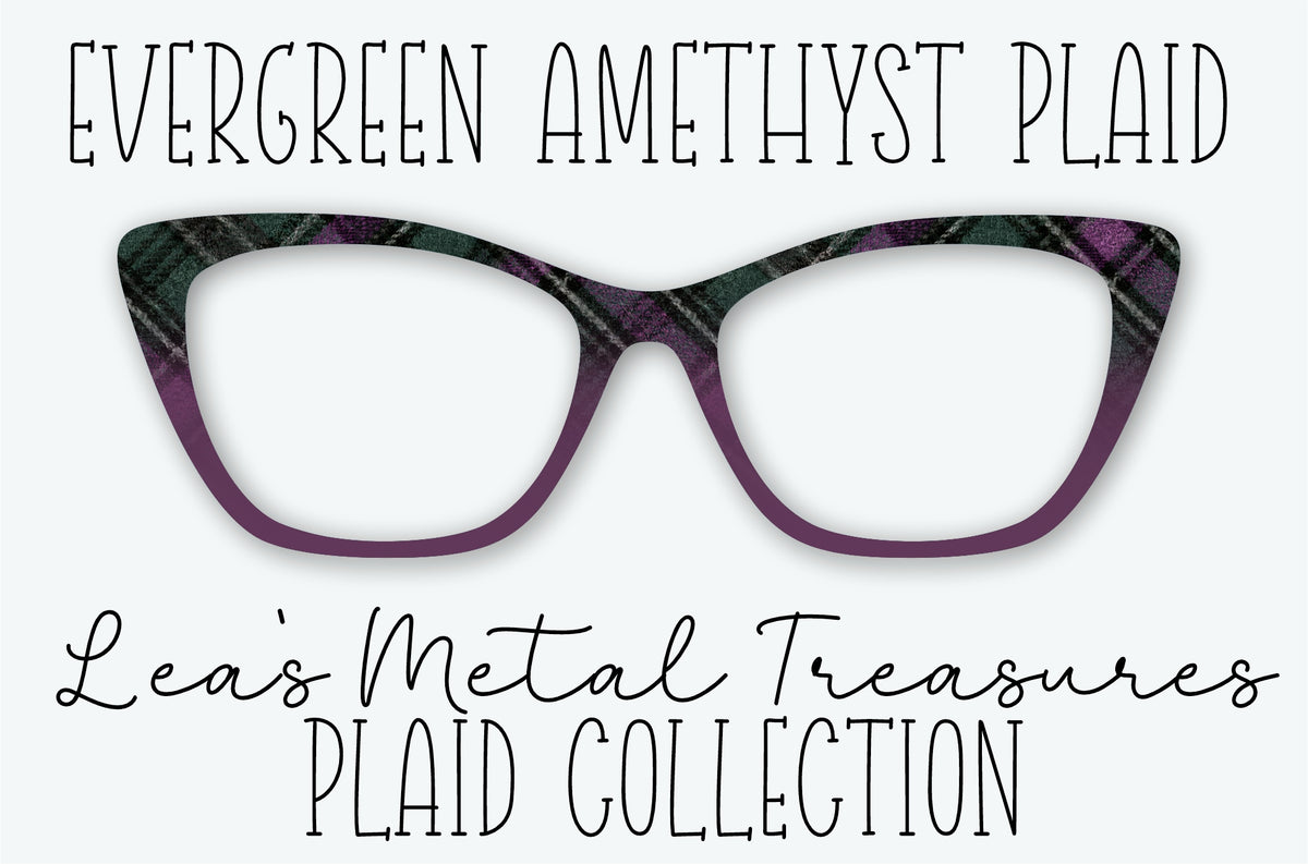 EVERGREEN AMETHYST PLAID Eyewear Frame Toppers OCTOBER 2026 TOPPER OF THE MONTH