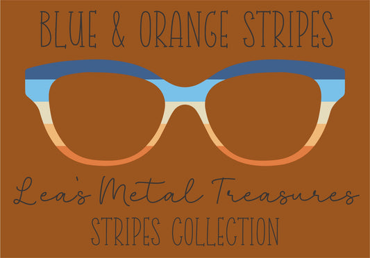Blue & Orange Stripes Eyewear TOPPER COMES WITH MAGNETS