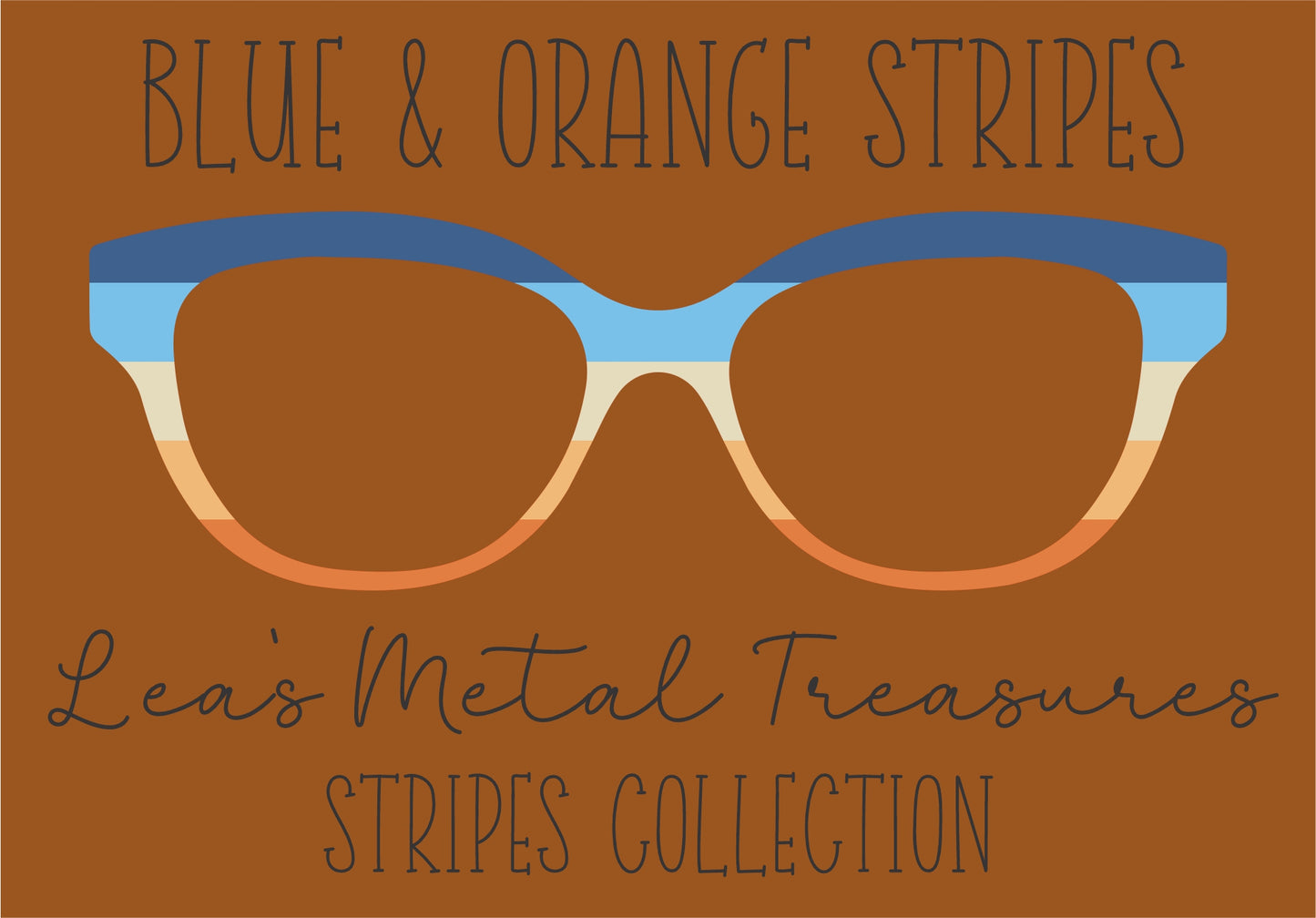Blue & Orange Stripes Eyewear TOPPER COMES WITH MAGNETS