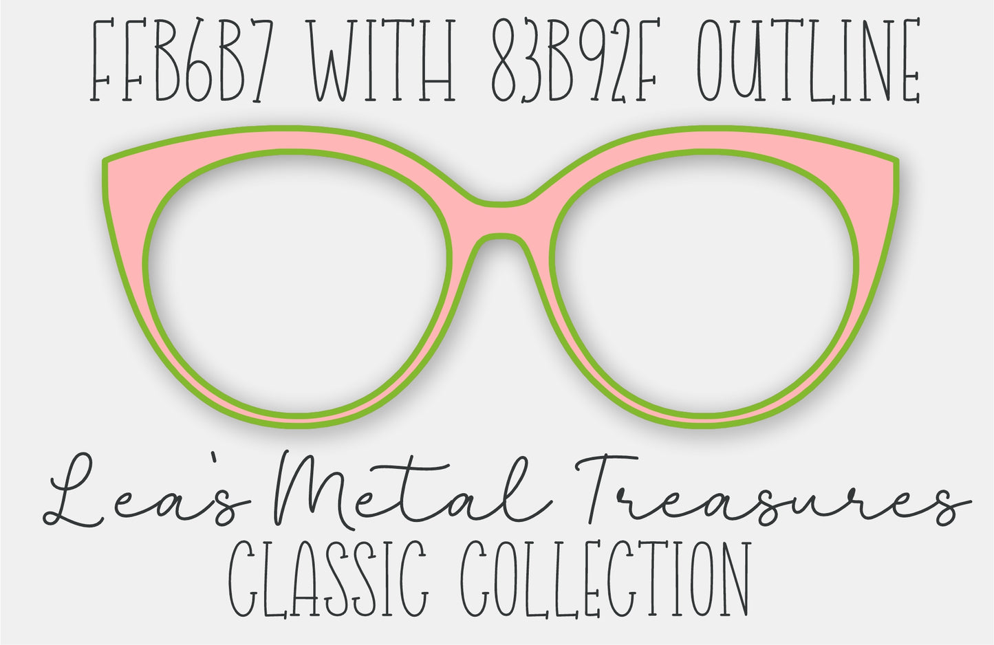FFB6B7 with 83B92F Outline Eyewear Frame Toppers