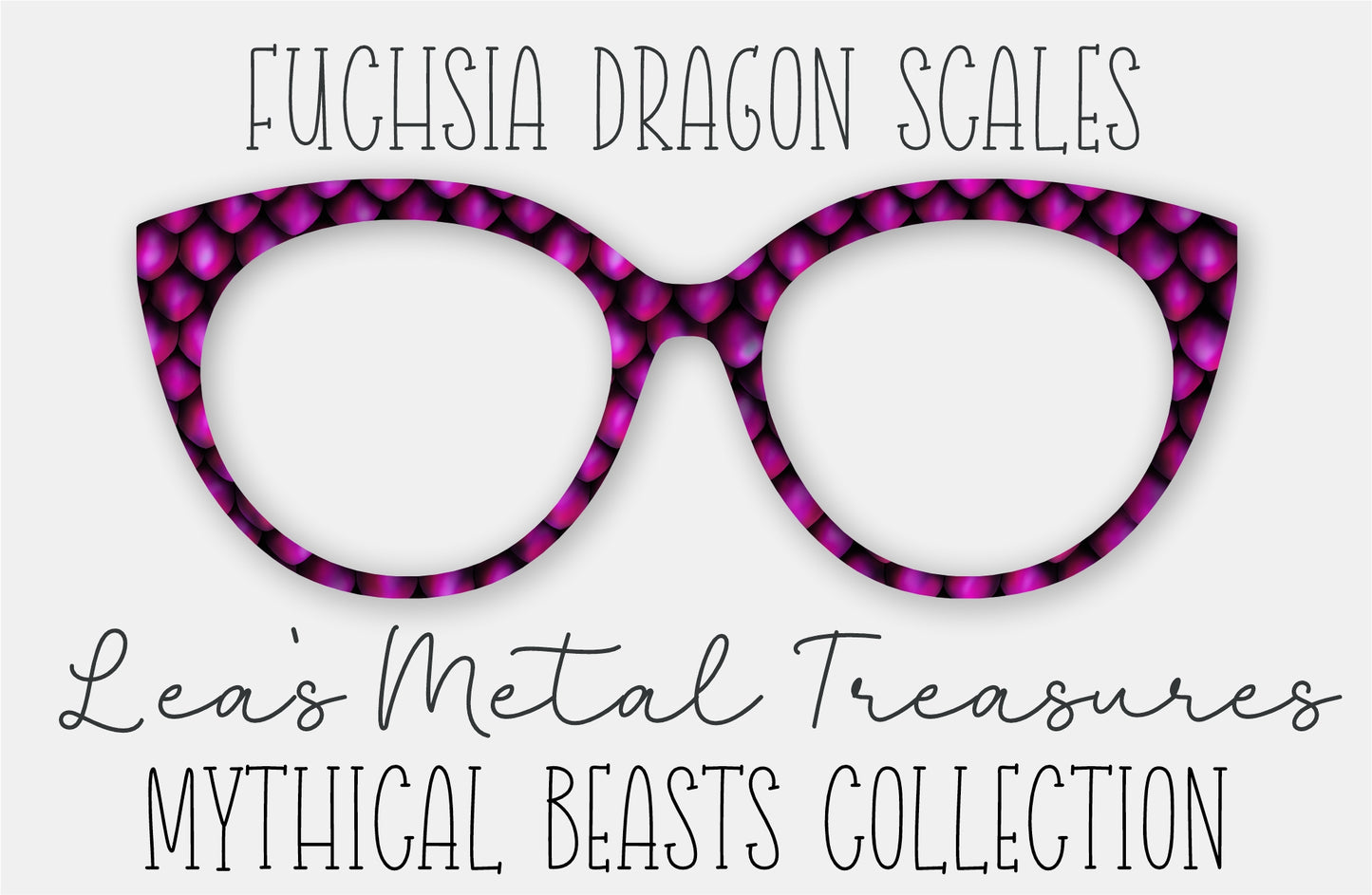 Fuchsia Dragon Scales Eyewear Frame Toppers COMES WITH MAGNETS