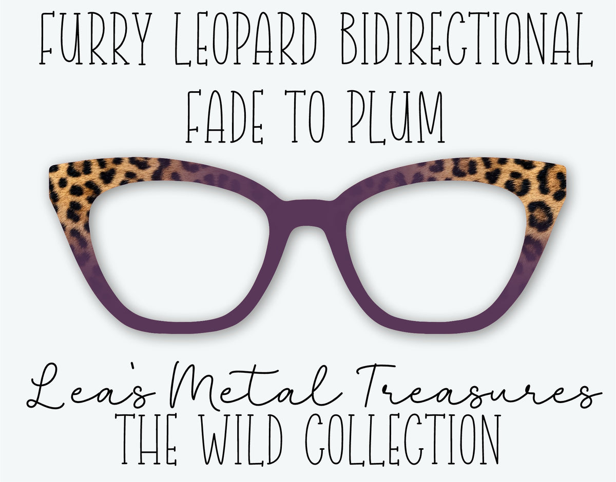 FURRY LEOPARD BIDIRECTIONAL FADE TO PLUM Eyewear Frame Toppers
