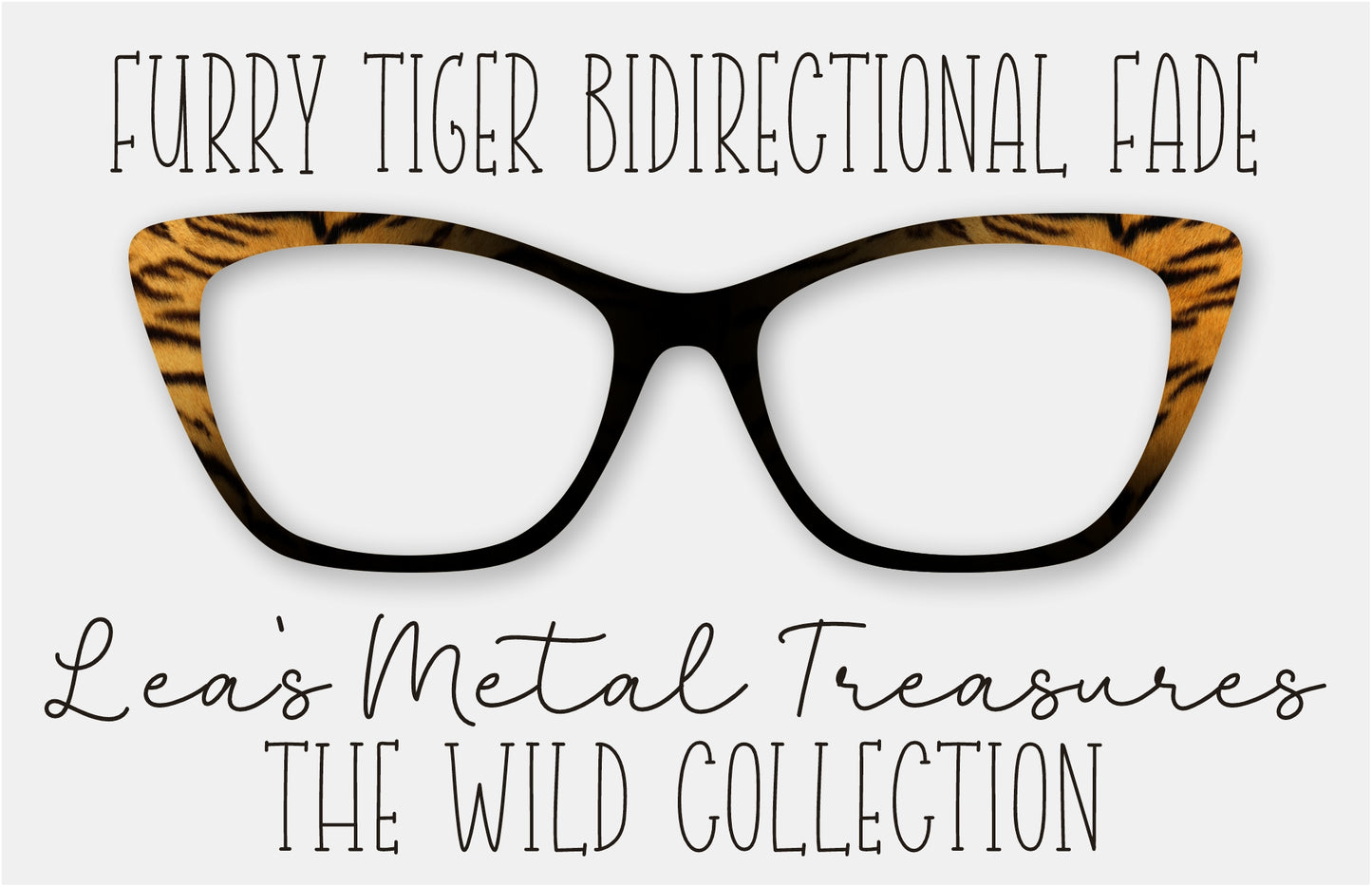 Furry Tiger BiDirectional Fade Eyewear Frame Toppers COMES WITH MAGNETS