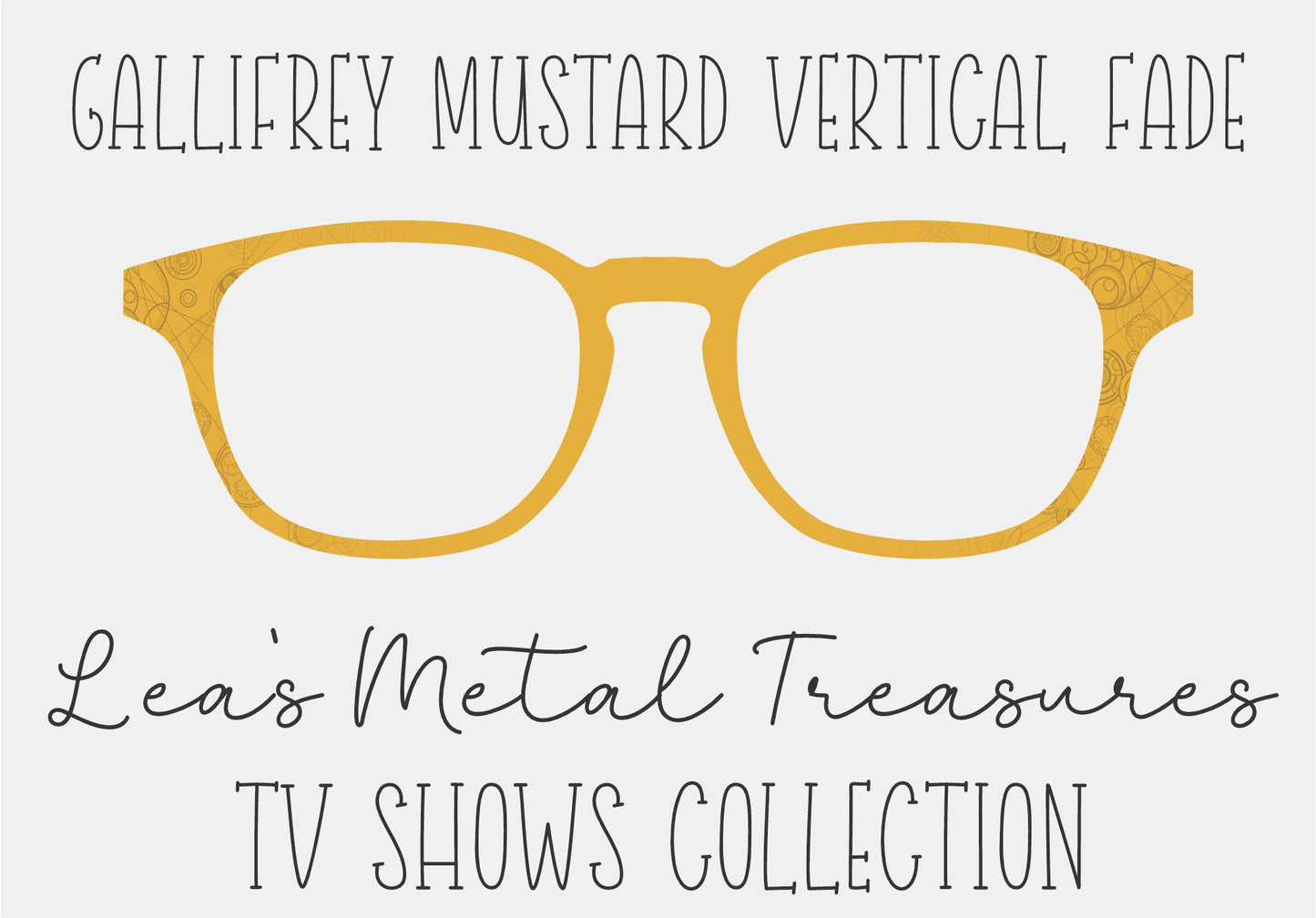 GALLIFREY MUSTARD VERTICAL FADE Eyewear Frame Toppers COMES WITH MAGNETS