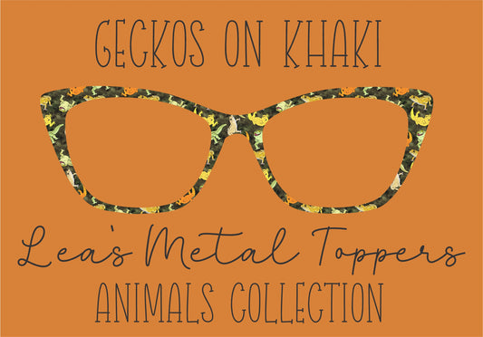 GECKOS ON KHAKI Eyewear Frame Toppers COMES WITH MAGNETS