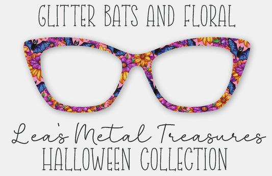 Glitter Bats and Floral Magnetic Eyewear Frame Toppers