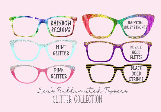 MINT GLITTER Eyewear Frame Toppers COMES WITH MAGNETS