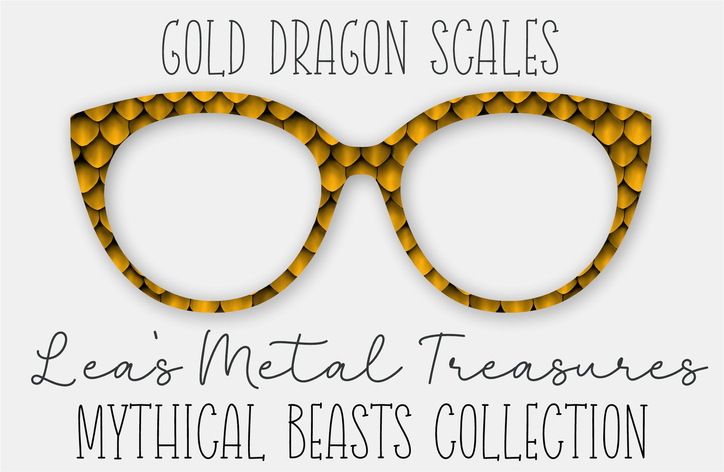 Gold Dragon Scales Eyewear Frame Toppers COMES WITH MAGNETS