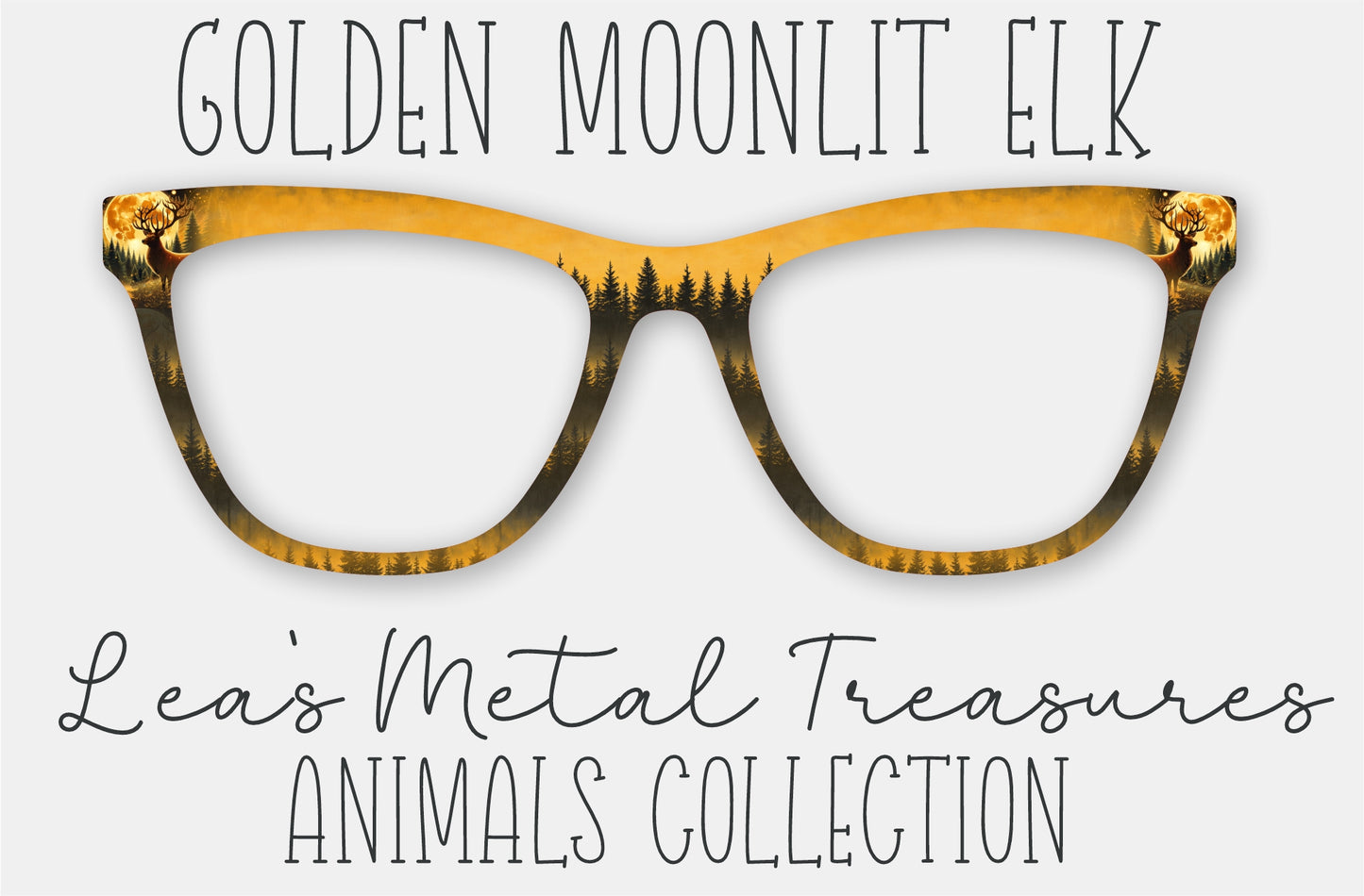Golden Moonlit Elk Eyewear Frame Toppers