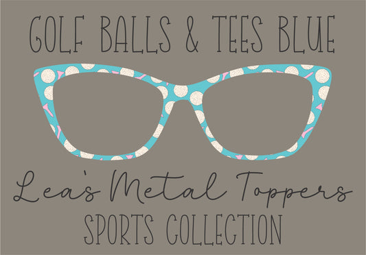 GOLF BALL AND TEES BLUE Eyewear Frame Toppers COMES WITH MAGNETS