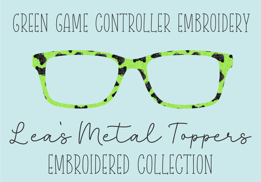GREEN GAME CONTROLLER EMBROIDERY Eyewear Frame Toppers COMES WITH MAGNETS