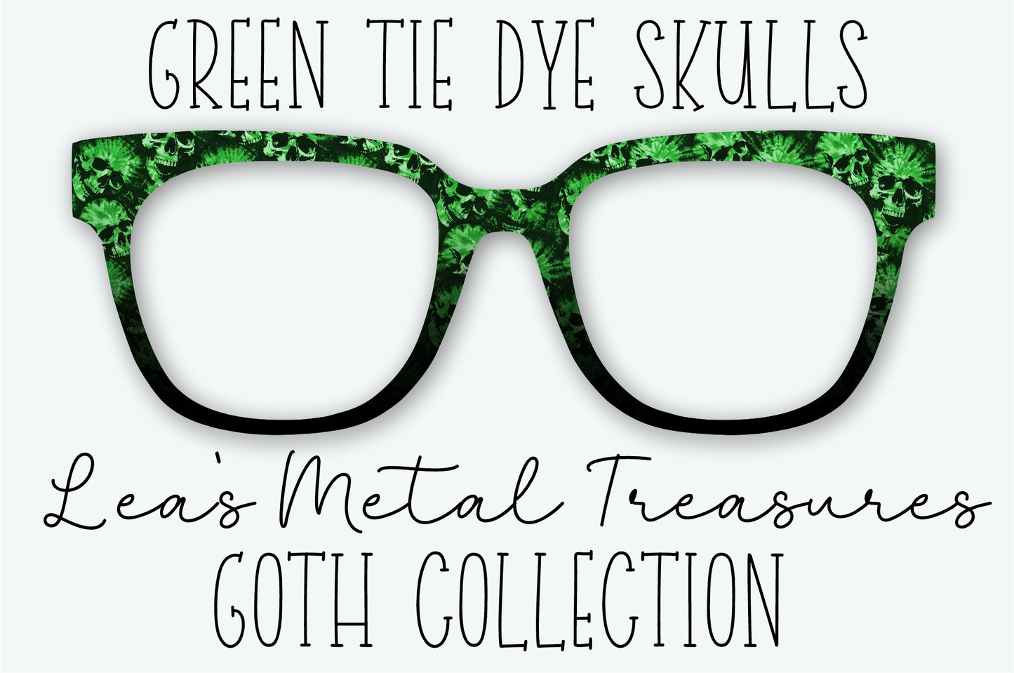 GREEN TIE DYE SKULLS Eyewear Frame Toppers