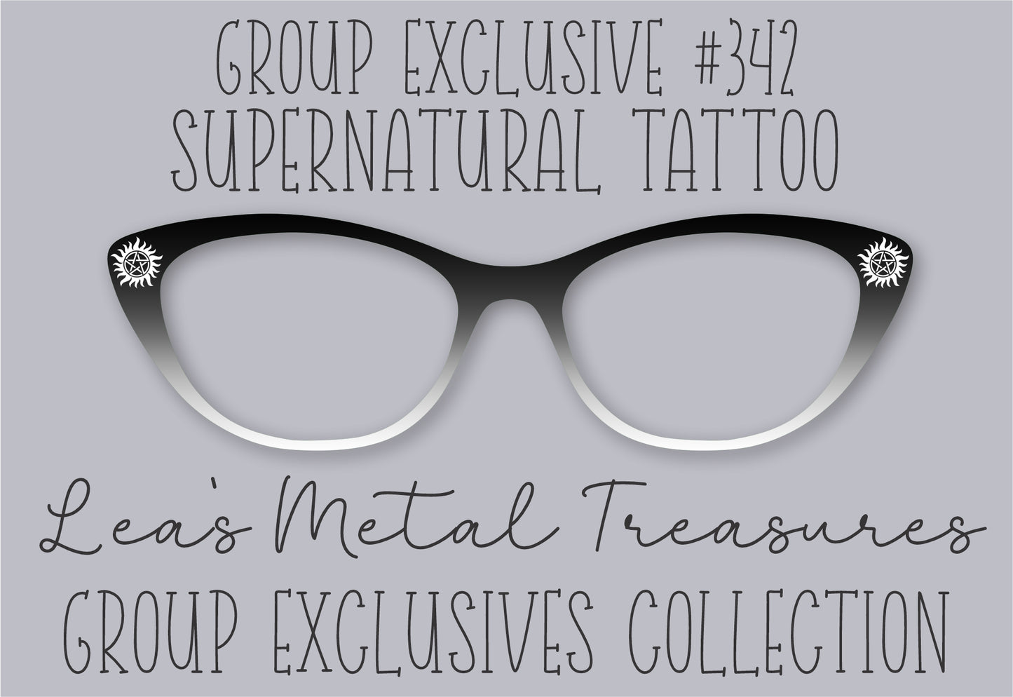 Supernatural Tattoo Group Exclusive #342 Eyewear Frame Toppers