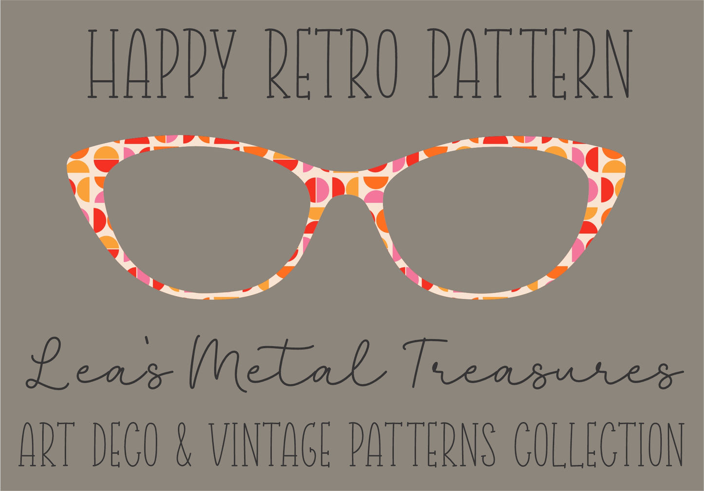Happy Retro Pattern Eyewear Frame Toppers COMES WITH MAGNETS