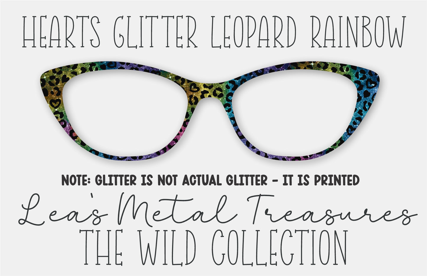 Hearts Glitter Leopard Rainbow Eyewear Frame Toppers
