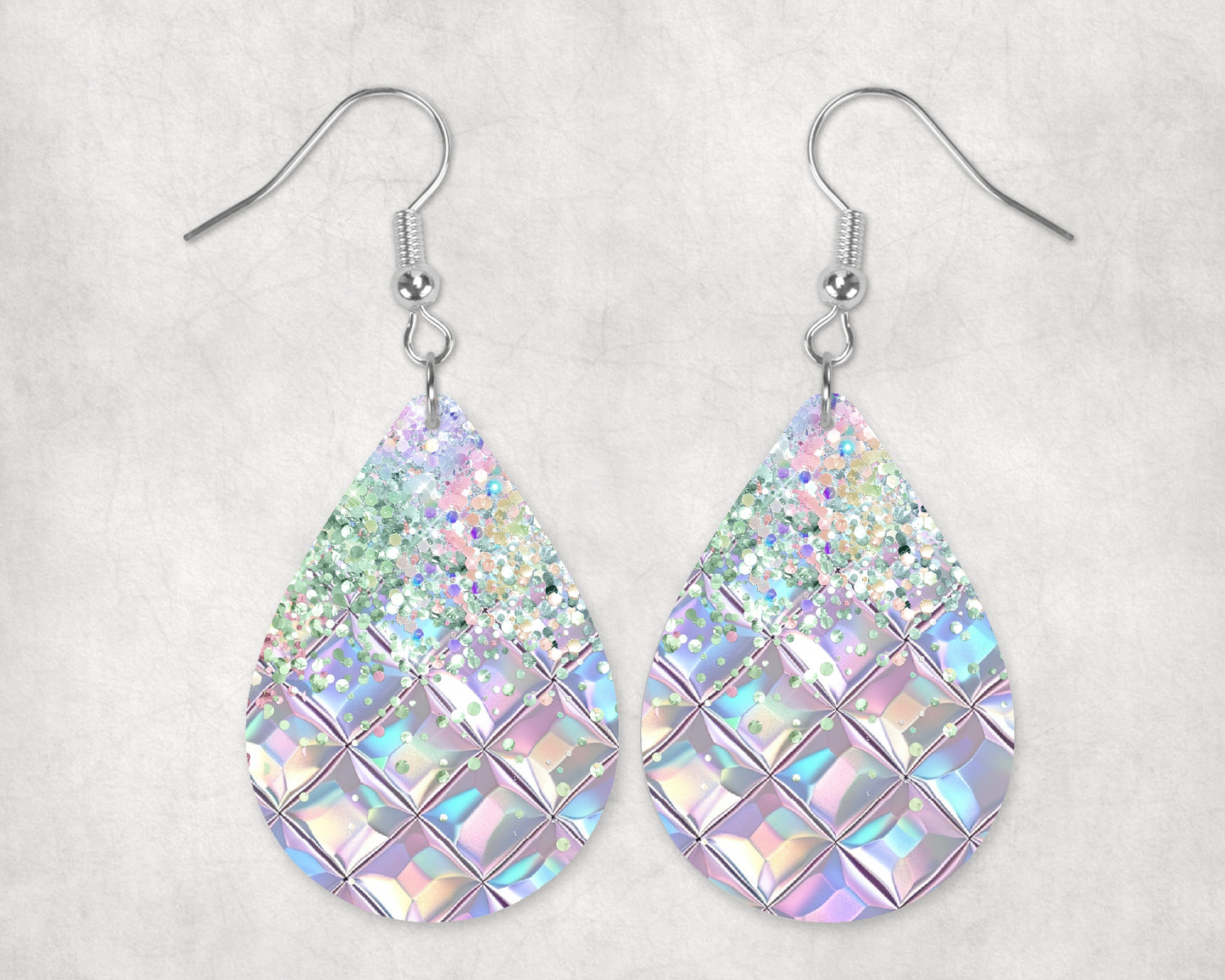 Holographic Iridescent Diamonds Faux Glitter Fade • Magnetic Eyeglasses Toppers