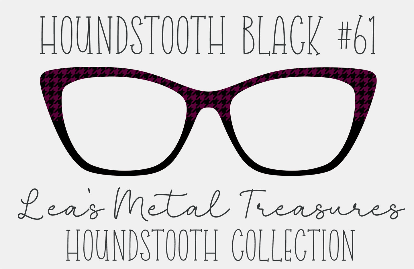 Houndstooth Black 61 Eyewear Frame Toppers COMES WITH MAGNETS