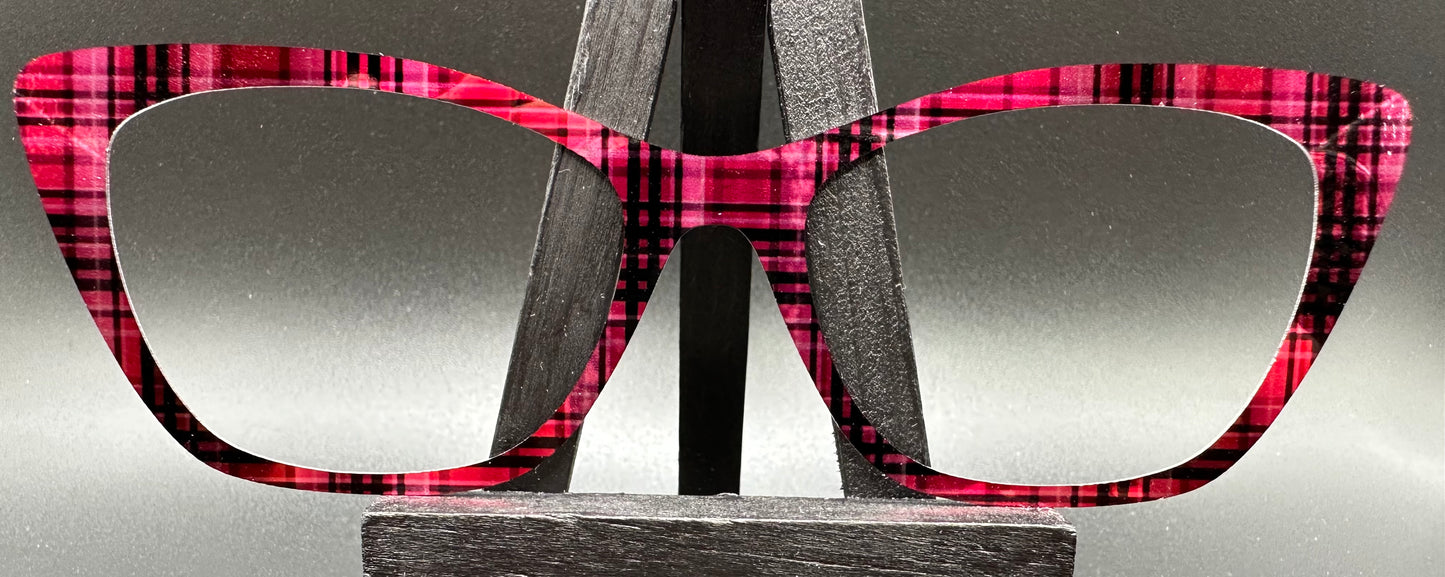 READY TO SHIP Wendy GOOD GIRLS GONE PLAID ON MIRROR COPPER Eyewear Frame Toppers Comes with Magnets 10/7/2024