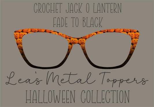 CROCHET JACK O LANTERN FADE TO BLACK Eyewear Frame Toppers COMES WITH MAGNETS