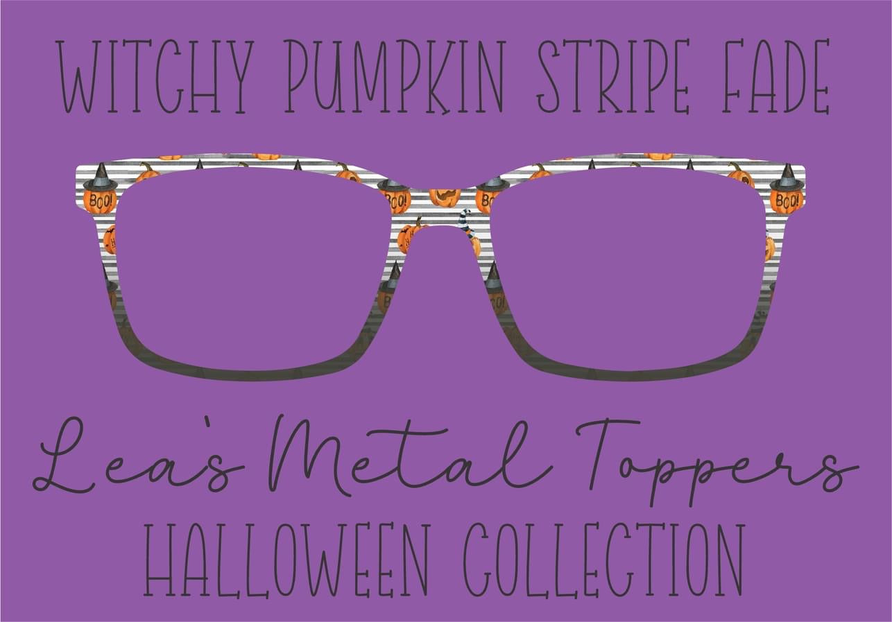 WITCHY PUMPKIN STRIPE FADE Eyewear Frame Toppers COMES WITH MAGNETS