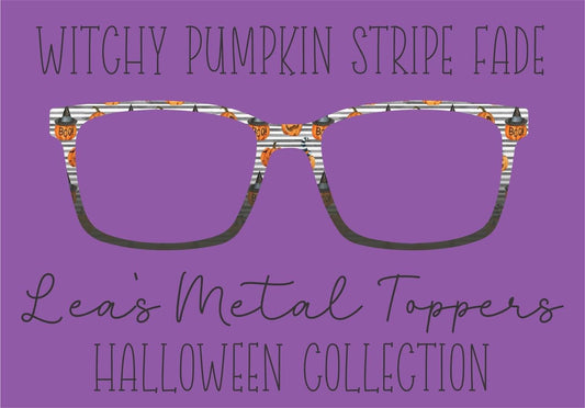 WITCHY PUMPKIN STRIPE FADE Eyewear Frame Toppers COMES WITH MAGNETS