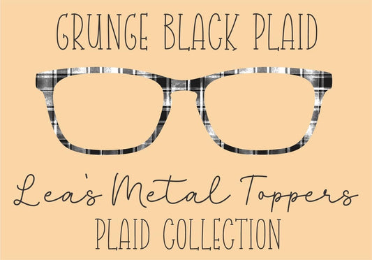 GRUNGE BLACK PLAID Eyewear Frame Toppers COMES WITH MAGNETS