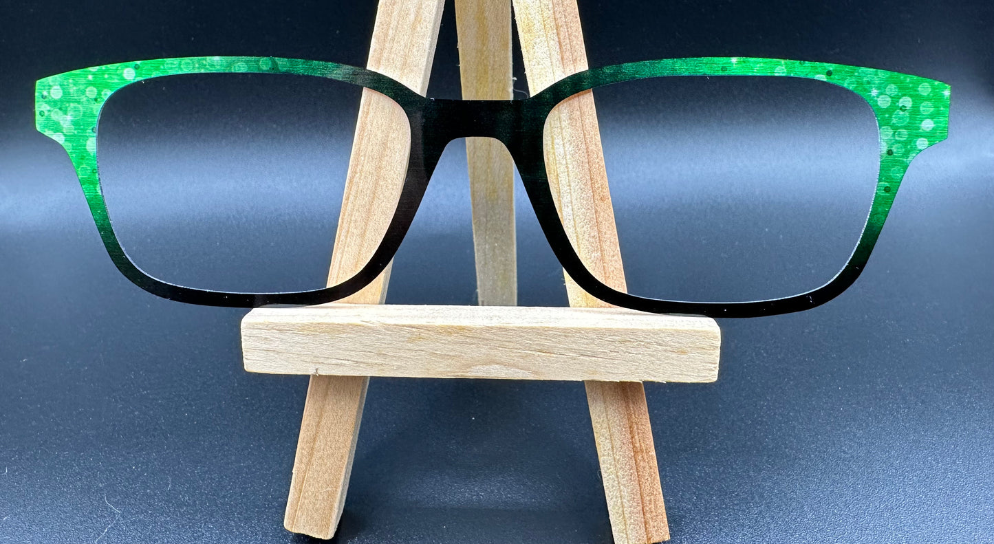 Ready To Ship FRANKIE BOKEH 30 BIDIRECTIONAL FADE TO BLACK on BRUSHED SILVER Eyewear Frame Topper