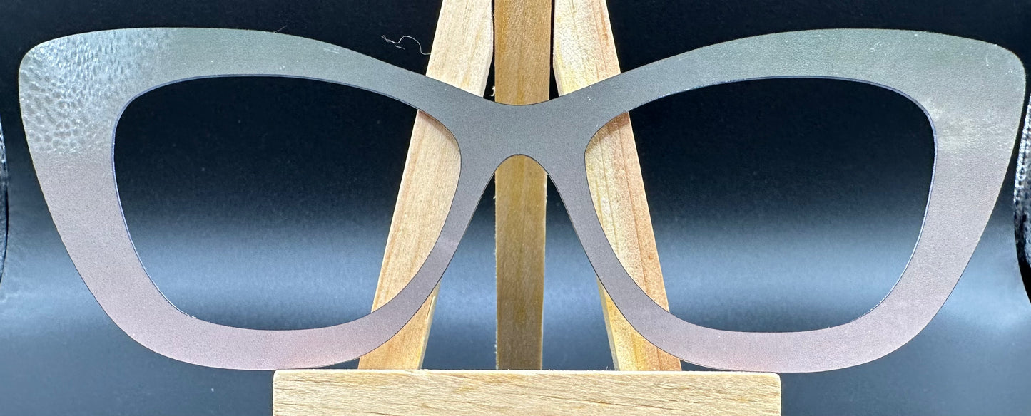 Ready To Ship KORBIN COMPATIBLE WITH WENDY MEGA THICK CHOCOLATE DIPPED MAUVE GRADIENT on GLOSS WHITE Eyewear Frame Topper