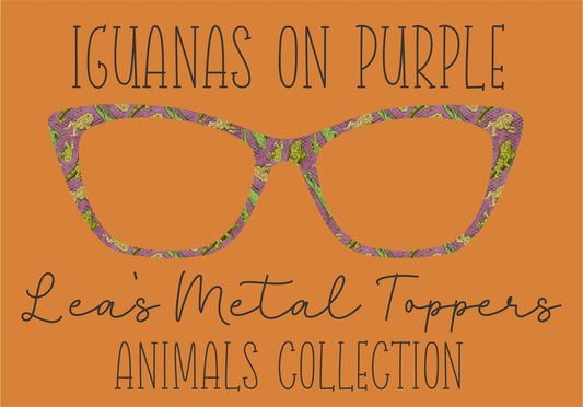 IGUANAS ON PURPLE Eyewear Frame Toppers COMES WITH MAGNETS