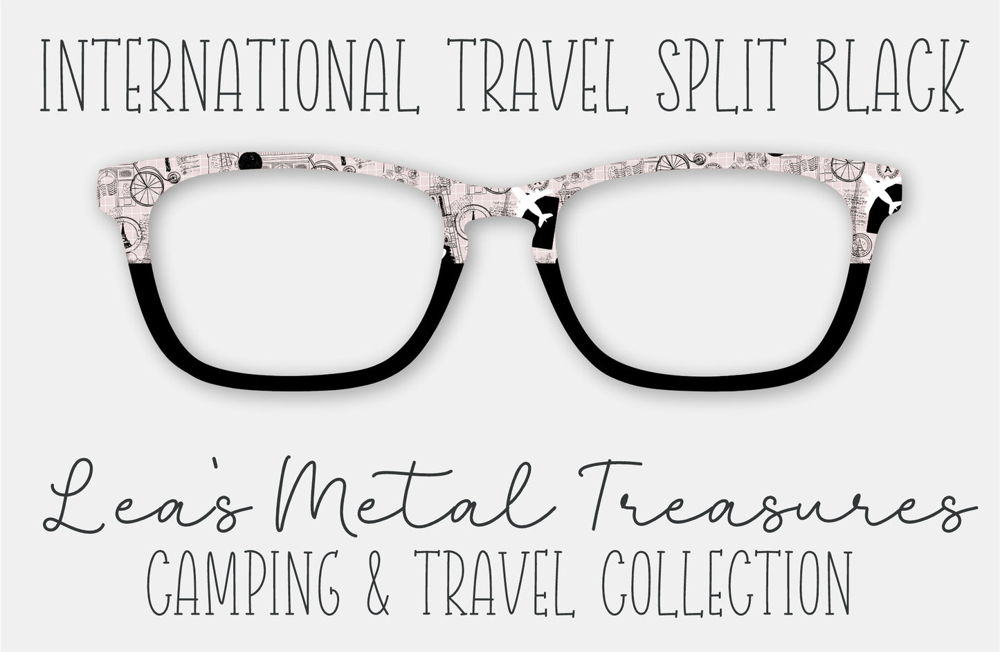 International Travel Split Black Eyewear Frame Toppers