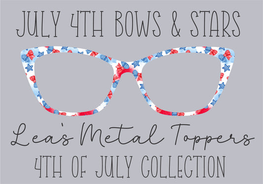 JULY 4TH BOWS AND STARS Eyewear Frame Toppers COMES WITH MAGNETS