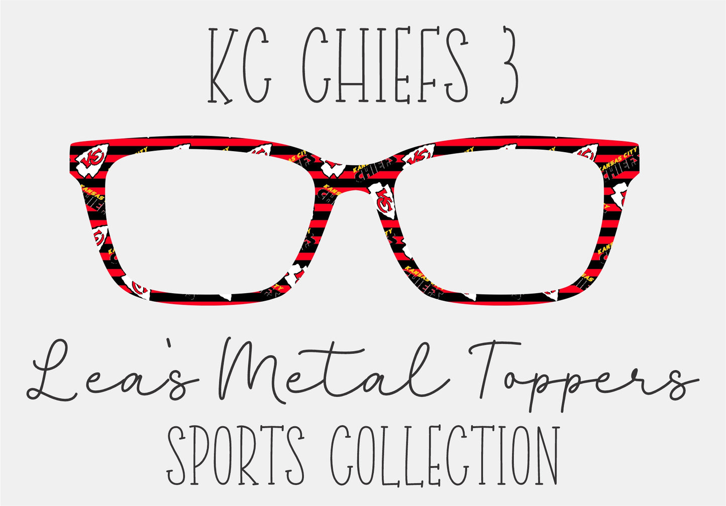 KC CHIEFS 3 Eyewear Frame Toppers COMES WITH MAGNETS
