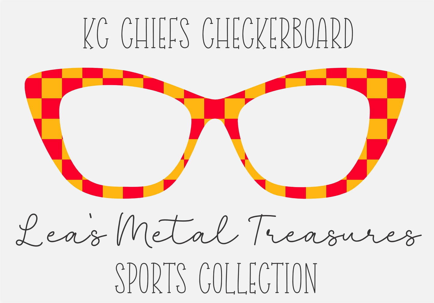 KC CHIEFS CHECKER BOARD Eyewear Frame Toppers COMES WITH MAGNETS