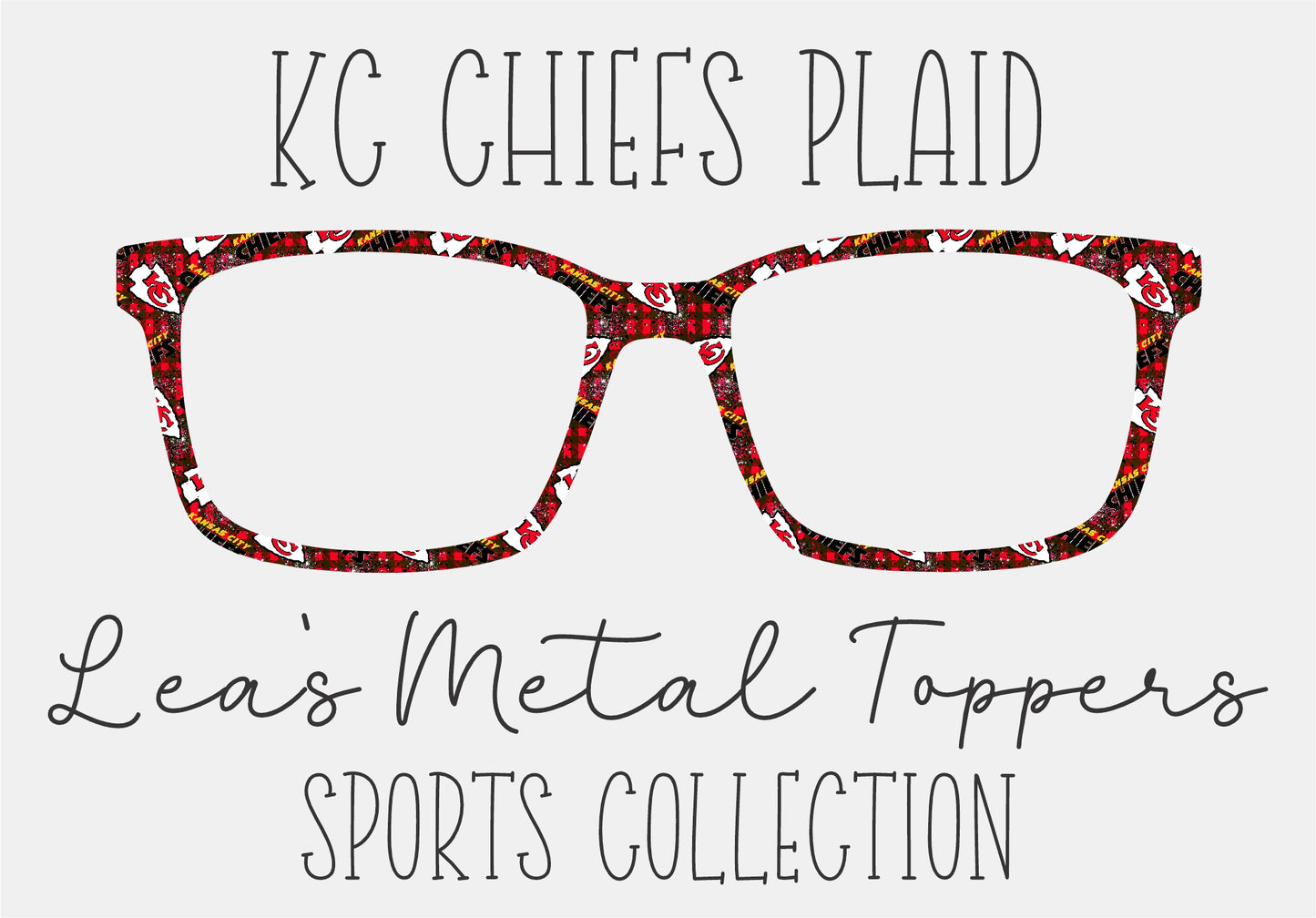 KC CHIEFS PLAID Eyewear Frame Toppers COMES WITH MAGNETS