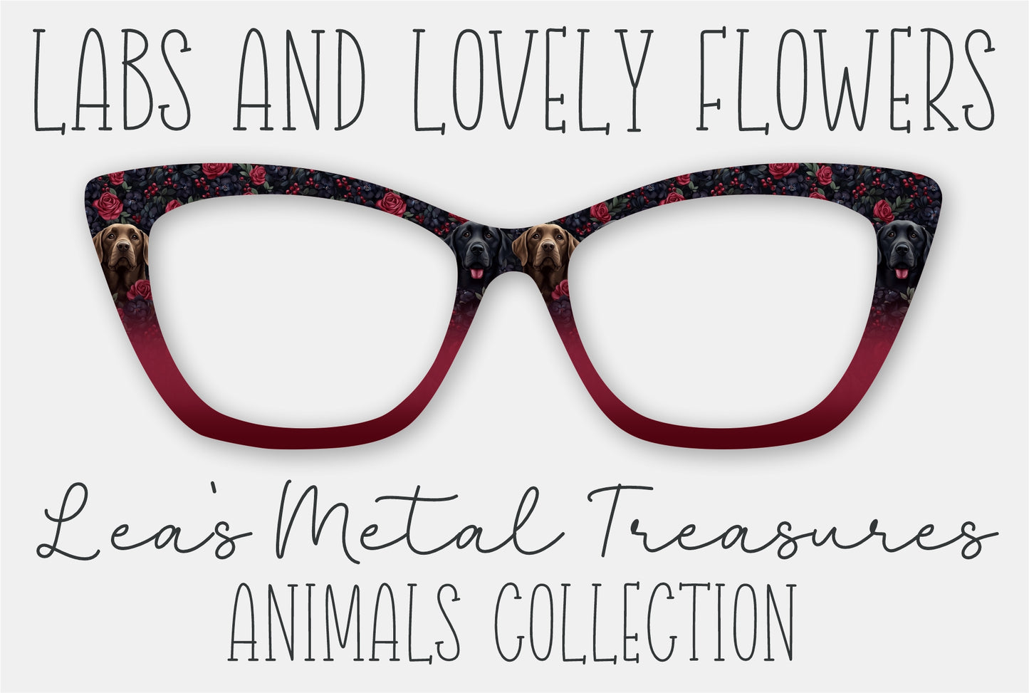 Labs and Lovely Flowers Eyewear Frame Toppers