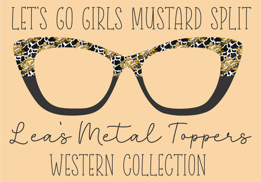 LETS GO GIRLS MUSTARD SPLIT Eyewear Frame Toppers COMES WITH MAGNETS