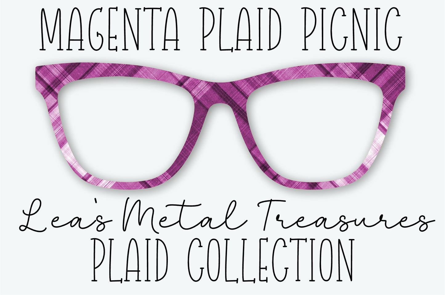 MAGENTA PLAID PICNIC Eyewear Frame Toppers SEPTEMBER 2026 TOPPER OF THE MONTH