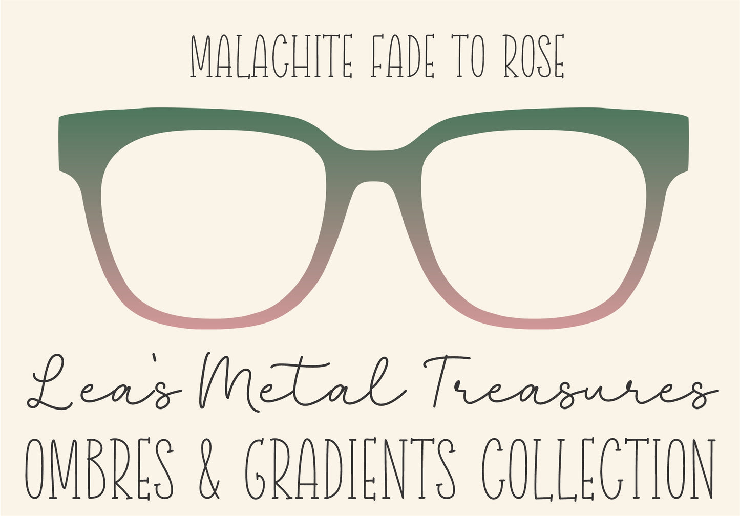 MALACHITE FADE TO ROSE Eyewear Frame Toppers COMES WITH MAGNETS