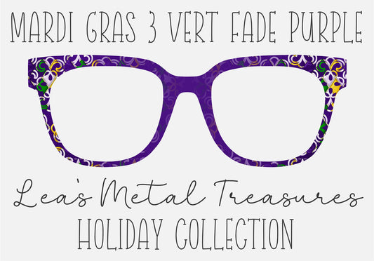 Mardi Gras 3 vert fade 4B1382 Eyewear Frame Toppers COMES WITH MAGNETS