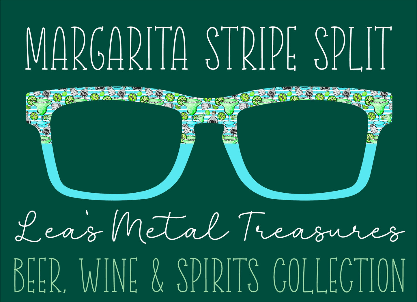 MARGARITA STRIPE SPLIT Eyewear Frame Toppers COMES WITH MAGNETS