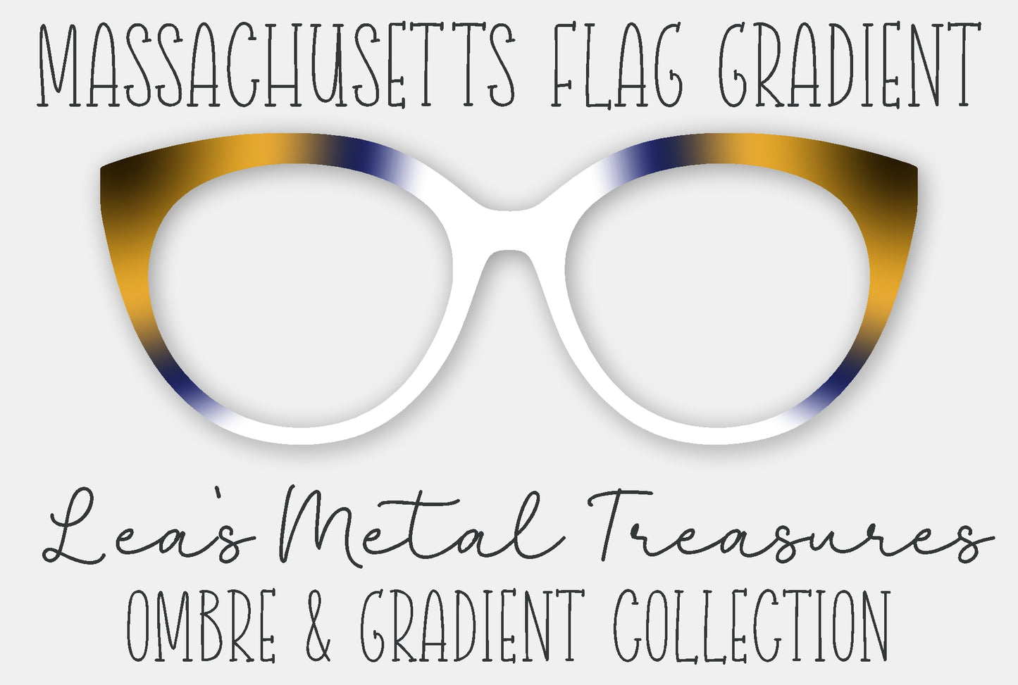 Massachusettes Flag Gradient Eyewear Frame Toppers