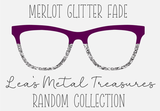 Merlot glitter Split - solid 69 silver sequin Eyewear Frame Toppers COMES WITH MAGNETS