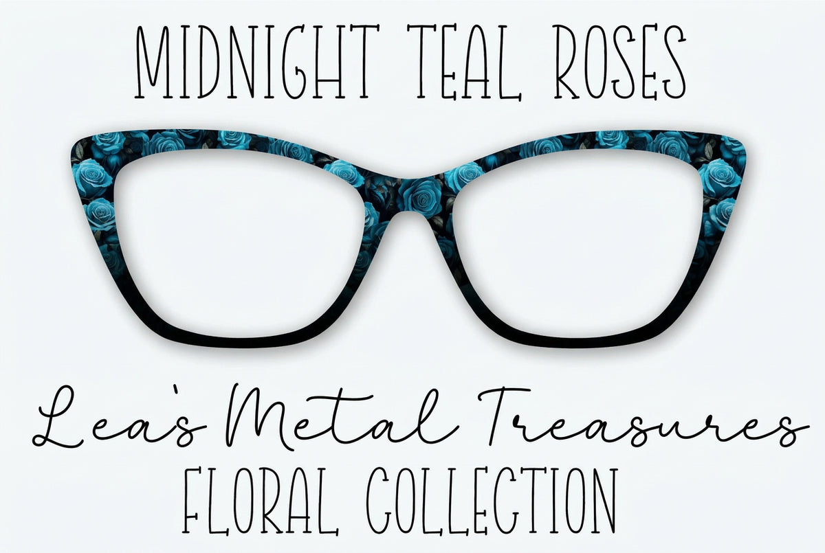 MIDNIGHT TEAL ROSES Eyewear Frame Toppers