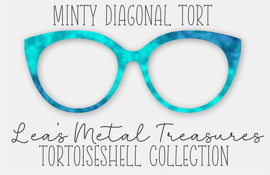 Minty Diagonal Tort • Magnetic Eyeglasses Toppers
