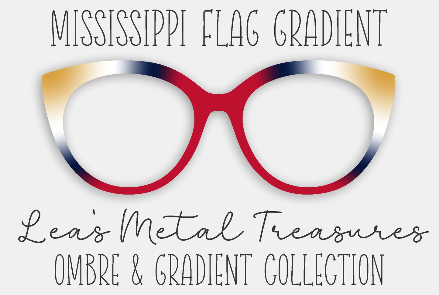 Mississippi Flag Gradient Eyewear Frame Toppers