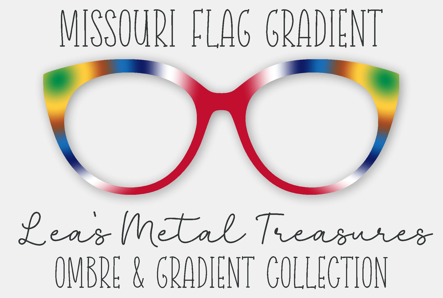 Missouri Flag Gradient Eyewear Frame Toppers