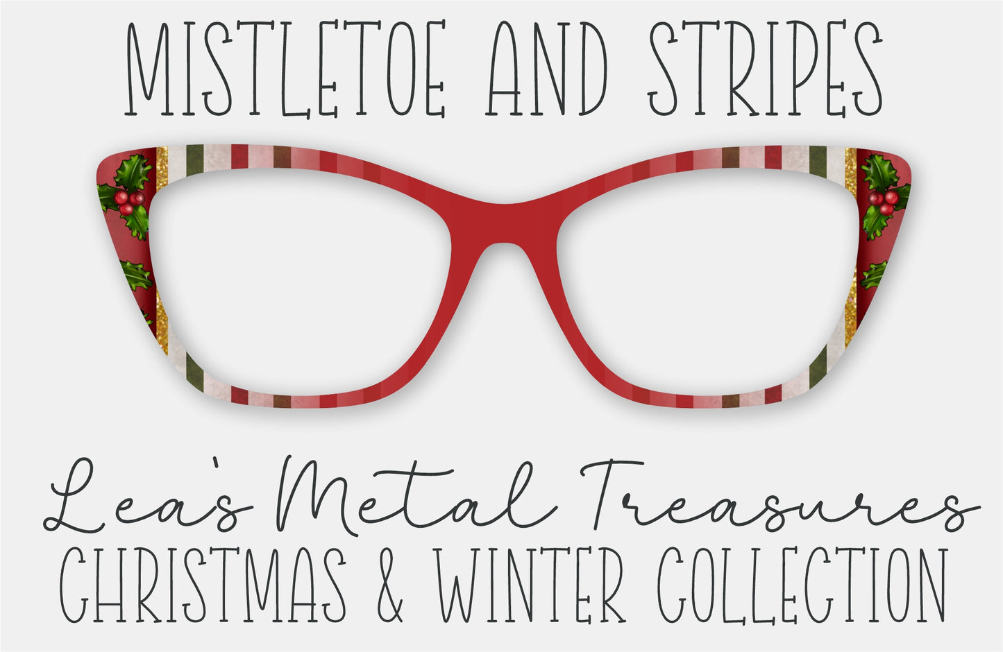 MISTLETOE AND STRIPES Eyewear Frame Toppers • October 2025 Topper of the Month