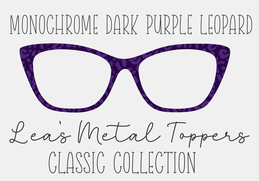 MONOCHROME DARK PURPLE LEOPARD Eyewear Frame Toppers COMES WITH MAGNETS