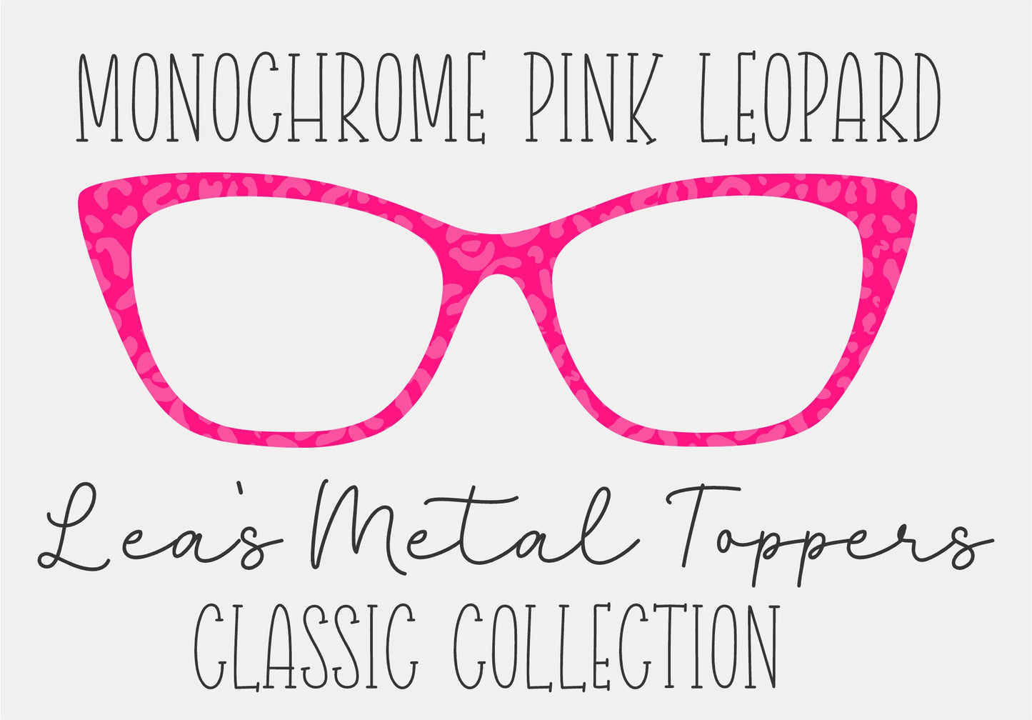 MONOCHROME PINK LEOPARD Eyewear Frame Toppers COMES WITH MAGNETS